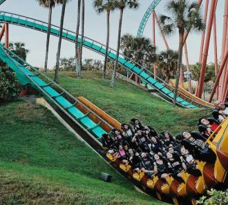 family on rollercoaster