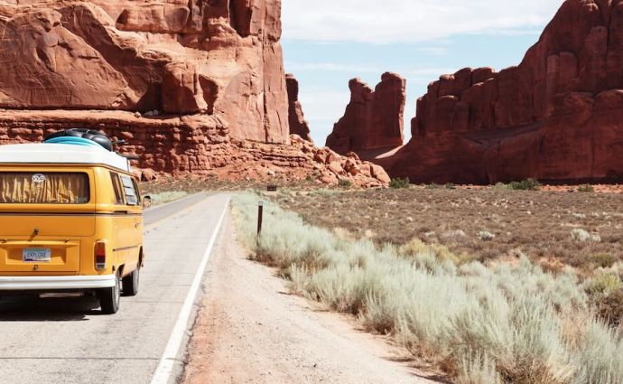 camper in the desert