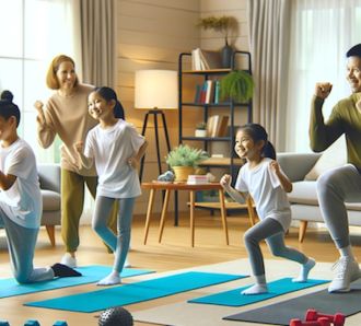 A family excercises
