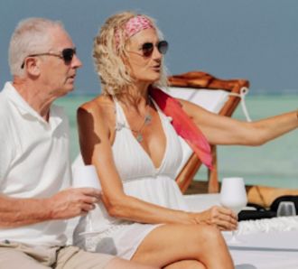 Retired couple enjoying life
