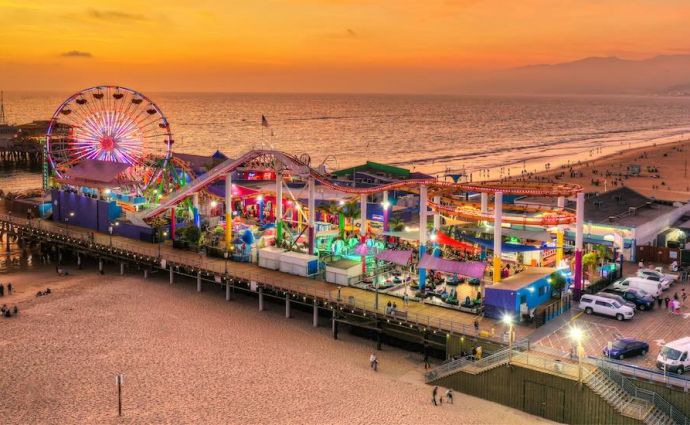 Santa Monica Pier at sunset