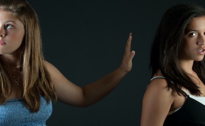 Two teenage girls arguing