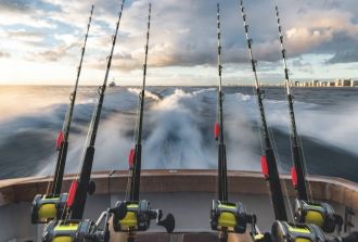 fishing rods on a boat