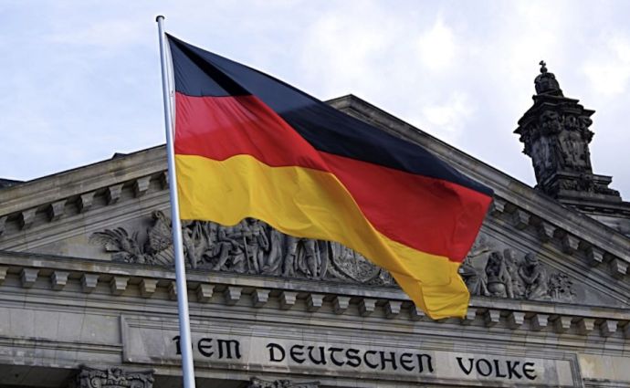 german flag on building