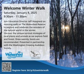 welcome winter walk at the watershed reserve