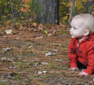 baby in forrest