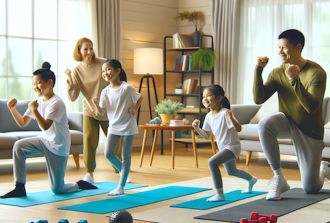 A family excercises