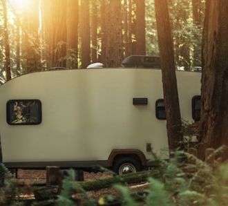 RV parking in woods