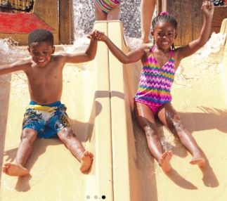 kids on slide