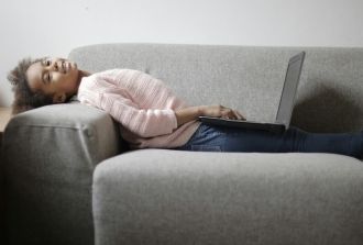Kid Relaxing on laptop