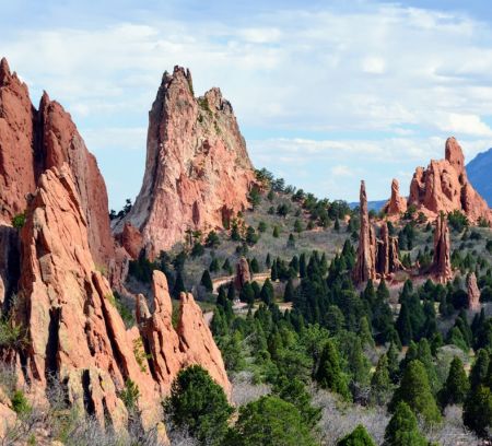 Scenic view of Colorado Springs with mountains