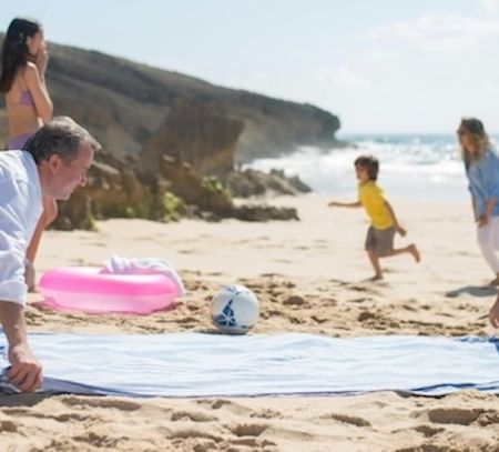 family at beach