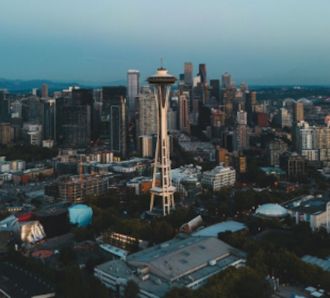 Aerial shot of Seattle