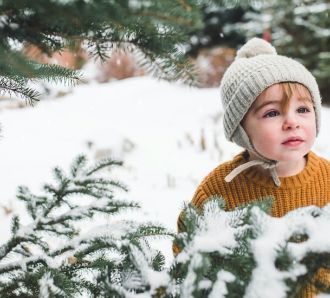 a young boy in the snow
