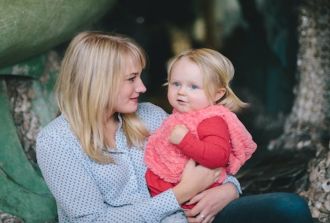 A mom and daughter hang out