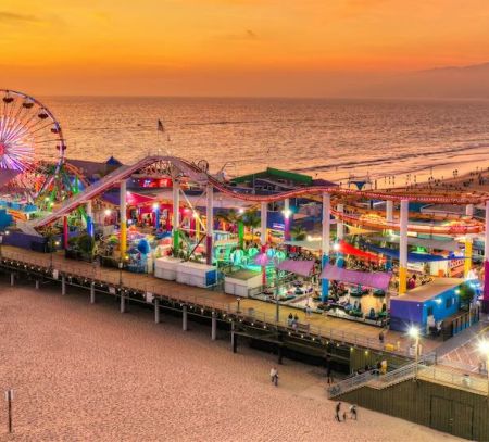 Santa Monica Pier at sunset