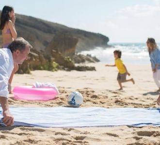 family at beach