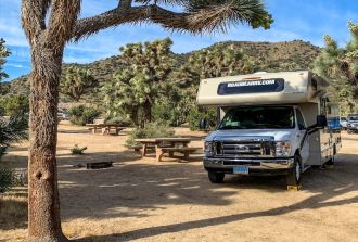 An RV in Joshua Tree Area