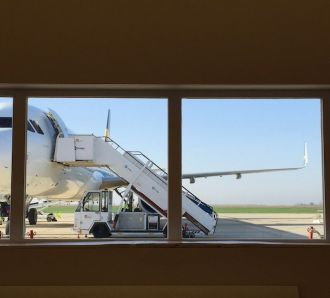 View of plane from airport