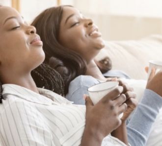 2 women relax