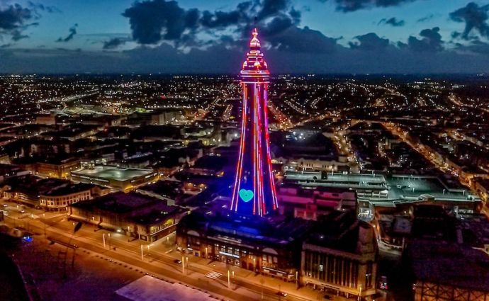 blackpool tower night time lights merlin magic family days out
