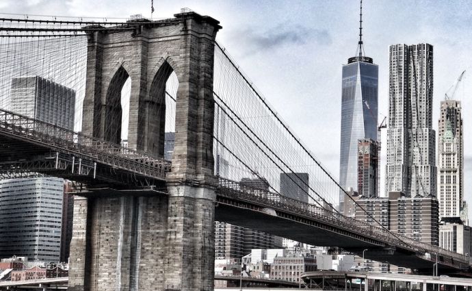 a majestic view of The Brooklyn Bridge