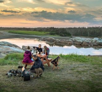 a family picnic in nature