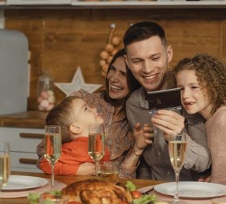 Family enjoying holiday season