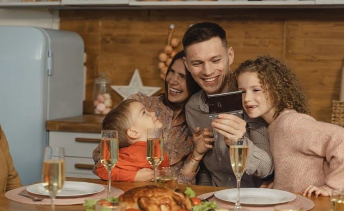 Family enjoying holiday season