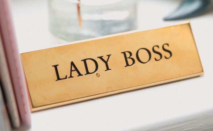 a lady boss sign