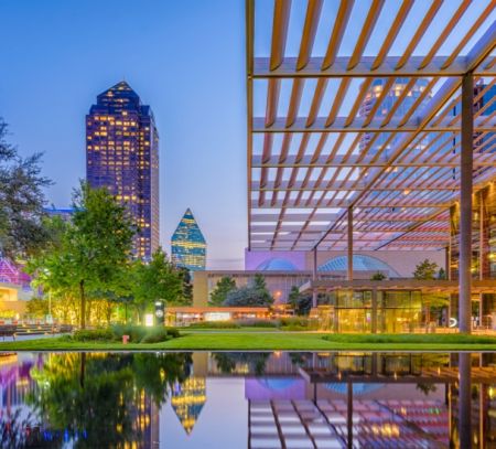 Dallas, Texas, USA downtown cityscape at twilight