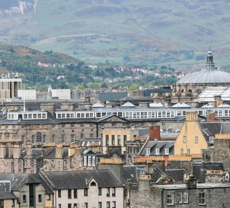 edinburgh city guide edinburgh scotland aerial view skyline rooftops historic