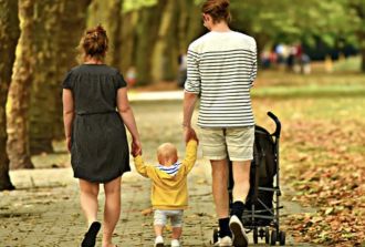 A family walk in the park