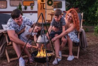 a family on a camping trip