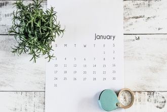 a calendar with January marked