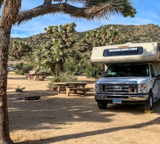 An RV in Joshua Tree Area