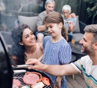 Family backyard BBQ