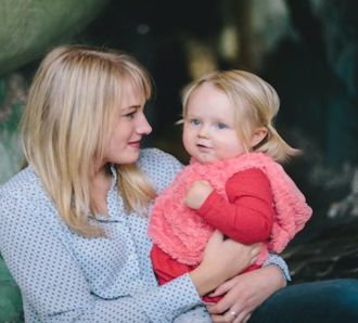 A mom and daughter hang out